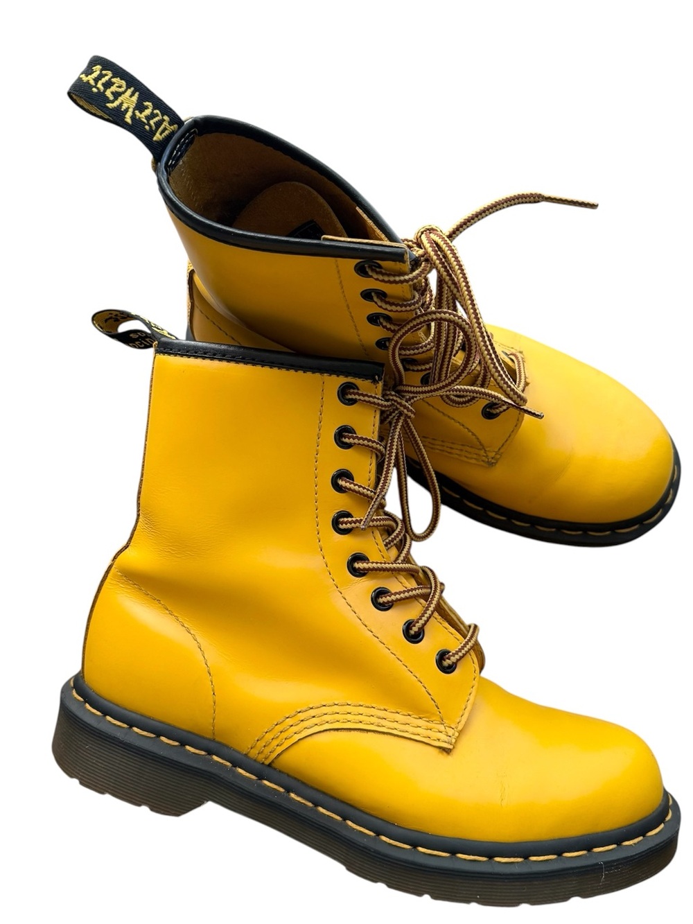 Doc martens 1460 smooth leather lace up boots sunflower yellow women size 7